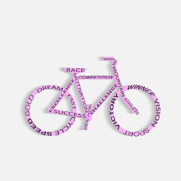 Bicycle Words Illustration Stock Illustration