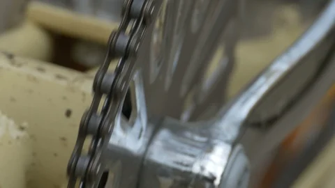 Bicycle Working Chain Roller Stock Footage 88633572