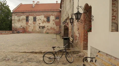 Bicycle in the Yard Stock Footage 31338428
