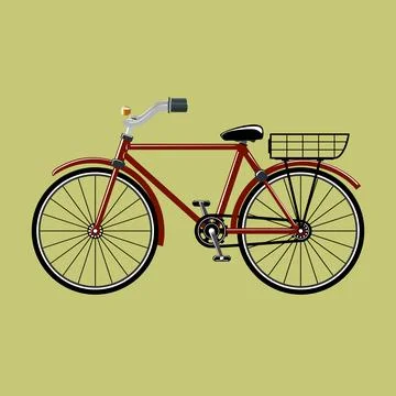 Bicycle on a yellow background Stock Illustration