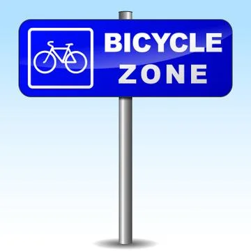 Bicycle zone sign Stock Illustration