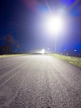 Bicyclepath at night Stock Photos