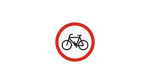 Bicycles allowed sign animation. forbidden not allowed symbol animated anim.. Stock Footage 322967189