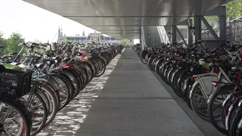Bicycles in Amsterdam. Stock Footage 143391026