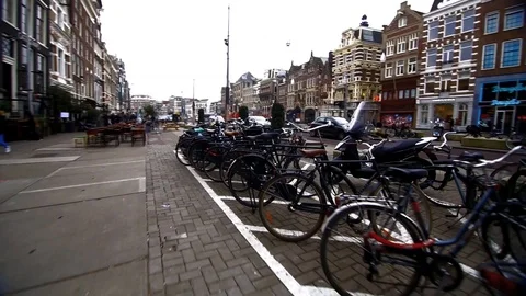 Bicycles in Amsterdam. FULL HD. Stock Footage 88865822