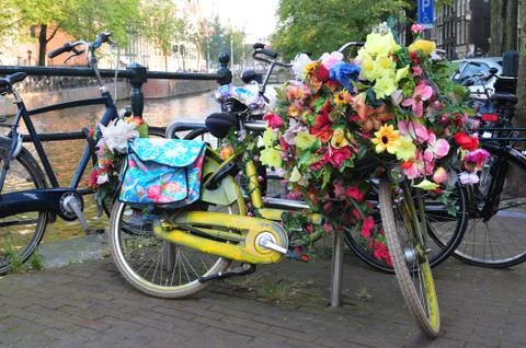 Bicycles in amsterdam Stock Photos