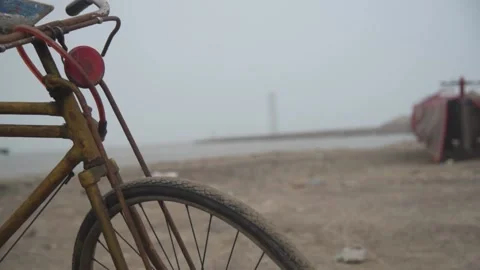 Bicycles on the beach Stock Footage 165856087
