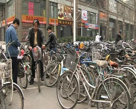 Bicycles in beijing,  Stock Footage 337114