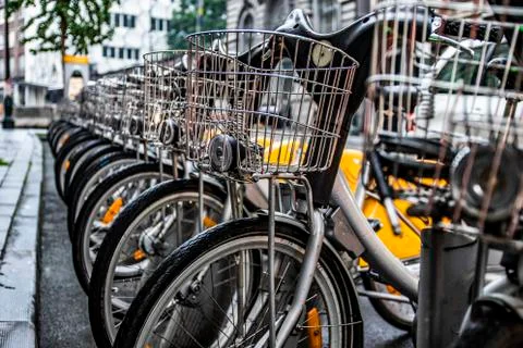 Bicycles in brussels Stock Photos