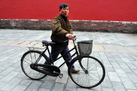 Bicycles in china Stock Photos