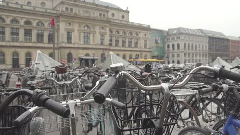 Bicycles In Copenhagen Stock Footage 296059305