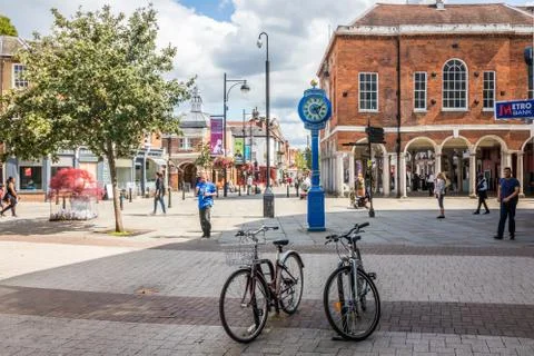 Bicycles in front of the Millenium clock Foto stock