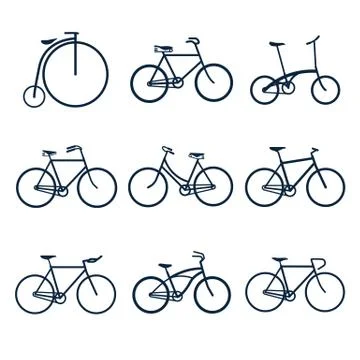 Bicycles icons Stock Illustration