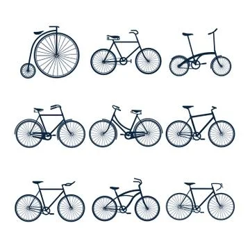 Bicycles icons Stock Illustration