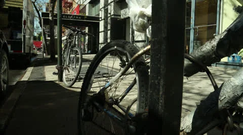 Bicycles NYC Stock Footage 23995292
