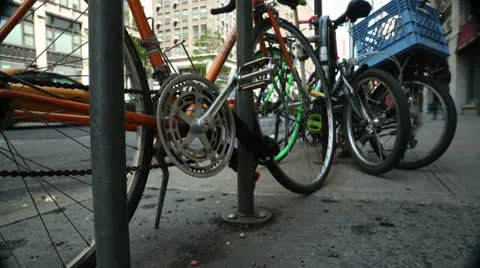 Bicycles in NYC Stock Footage 23995928