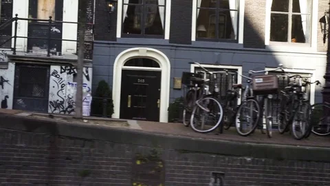 Bicycles parked on pavement Video stock 71536144