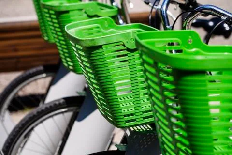 Bicycles for rent Stock Photos