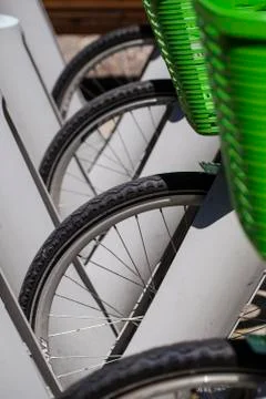 Bicycles for rent Stock Photos