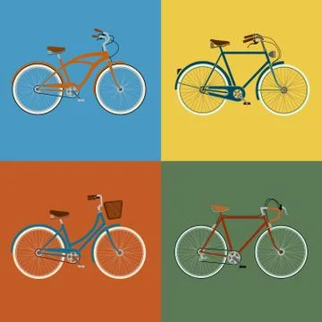 Bicycles set Stock Illustration