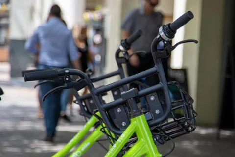 Bicycles on the sidewalk Foto stock
