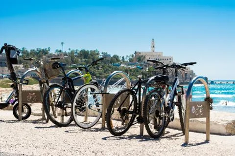 Bicycles in Tel Aviv  Stock Photos