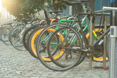 Bicycles in University Stock Photos