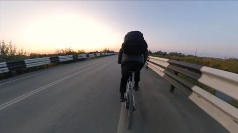 Bicycling. Back view. Stock-Footage 145128790