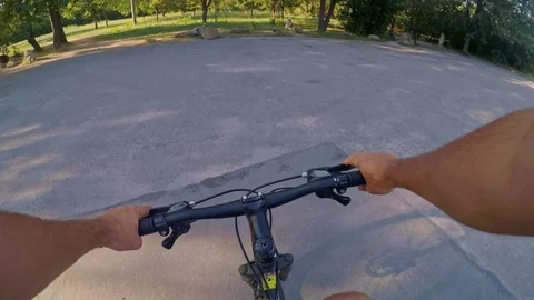 Bicycling in the Park Stock Footage 98114009