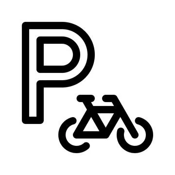 Bicycling parking line icon. Vector graphics Stock Illustration