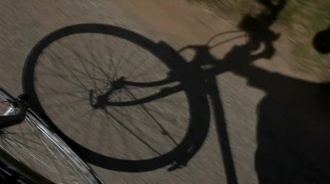 Bicycling Shadow Stock Footage 436393