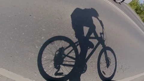 Bicycling. Shadow. Stock Footage 145129204