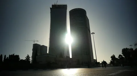 Bicycling in the sunset empty streets 库存影片 68856315