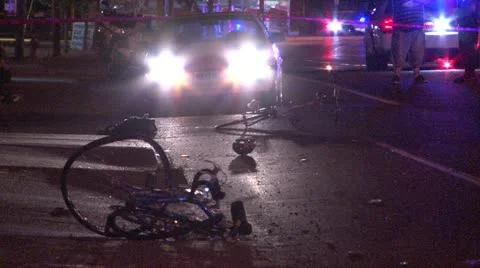 Bicyclist hit by car bike mangled 動画素材 20539155