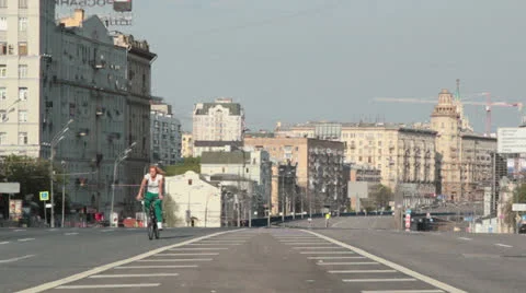 Bicyclist on the road Stock Footage 23299406