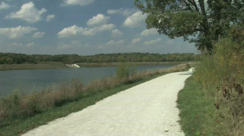 Bicyclist on Trail 2 Stock Footage 279053