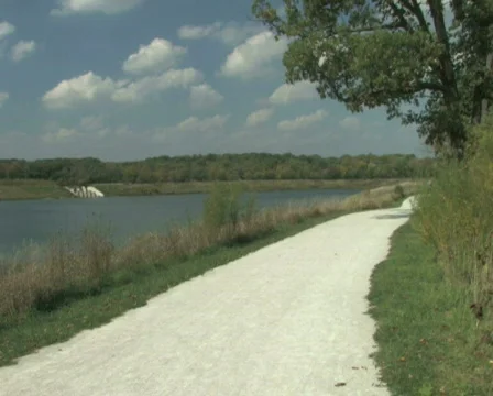 Bicyclist on Trail 2 Stock Footage 282589
