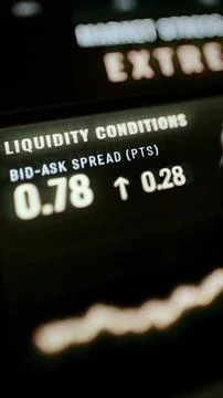 Bid-ask spread 0.78 with 0.28 increase Extreme market stress label Stock Illustration