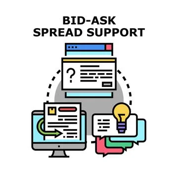 Bid ask spread support concept vector illustration Stock Illustration