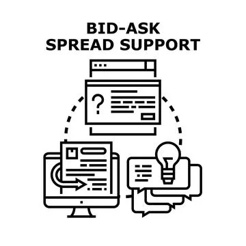 Bid ask spread support concept vector illustration Stock Illustration