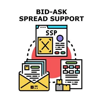 Bid ask spread support concept illustration Stock Illustration