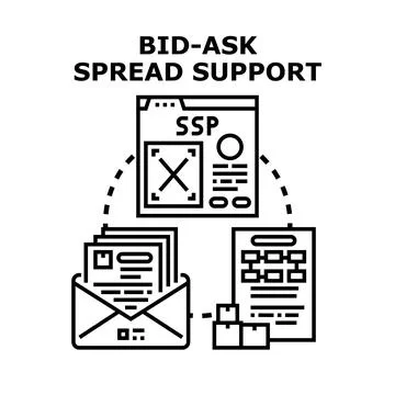 Bid ask spread support concept illustration Stock Illustration