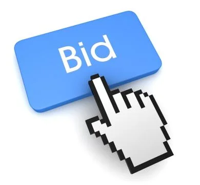 Bid button concept 3d illustration Stockillustratie