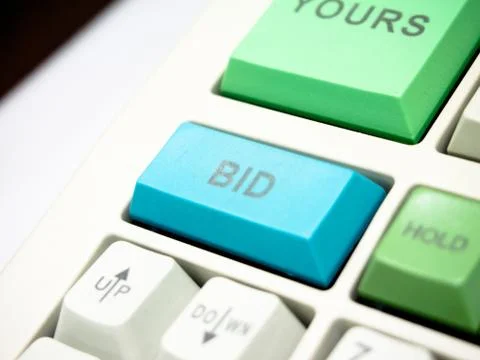 Bid button Stock Photos