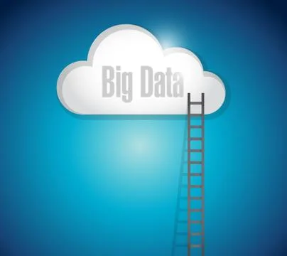 Bid data ladder and cloud. illustration design Stock Illustration