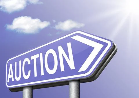 Bid online auction Stock Illustration