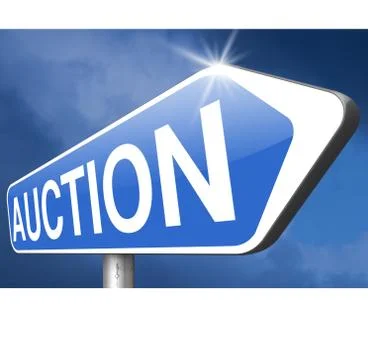 Bid online auction Stock Illustration