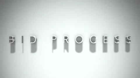 Bid process 3D title animation with shadows on a white background Stock Footage 297796128