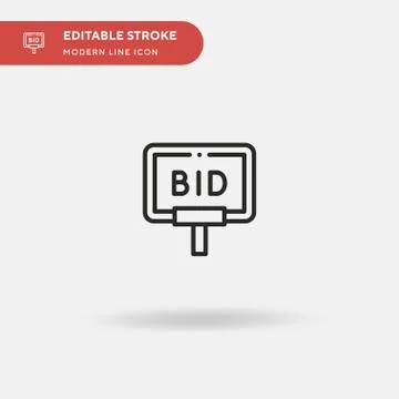 Bid Simple vector icon. Illustration symbol design template for web mobile UI Stock Illustration