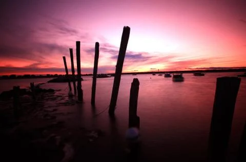 Biddeford Pool Sunset Stockfoto's